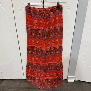 Raga by Anthropologie Red Paisley Wide Leg Pants
